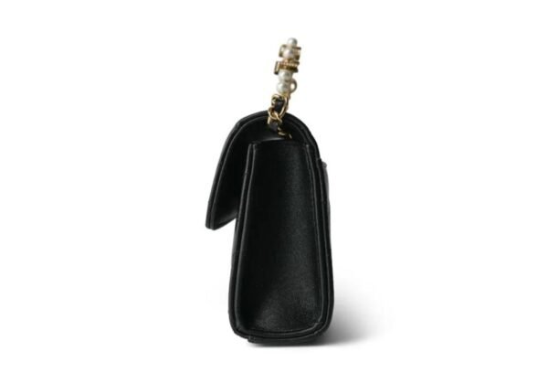 Chanel Black Lambskin Quilted Pearl Crystal Top - Image 2
