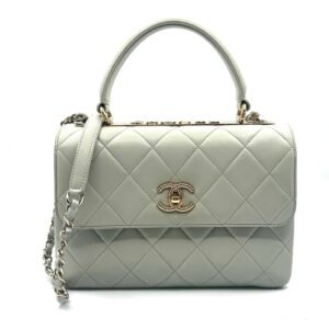Chanel Flap Bag With Top Handle Grey