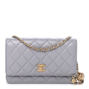 Chanel Pearl Crush Wallet on Chain Grey