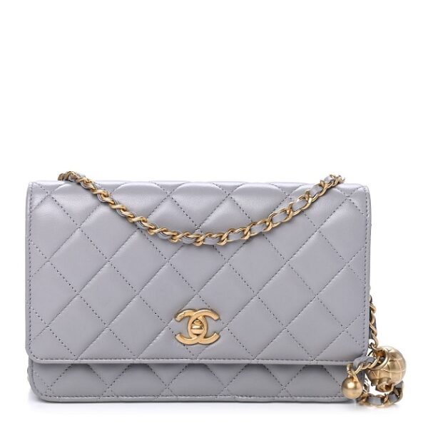 Chanel Pearl Crush Wallet on Chain Grey