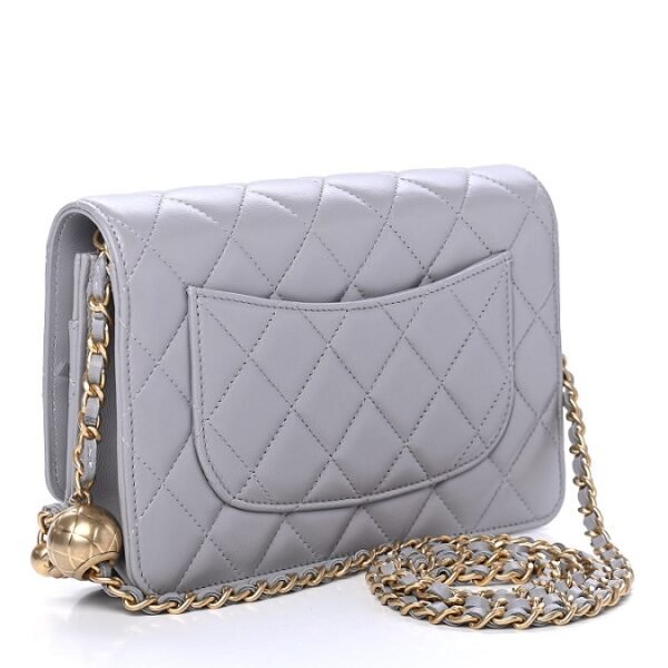 Chanel Pearl Crush Wallet on Chain Grey - Image 2