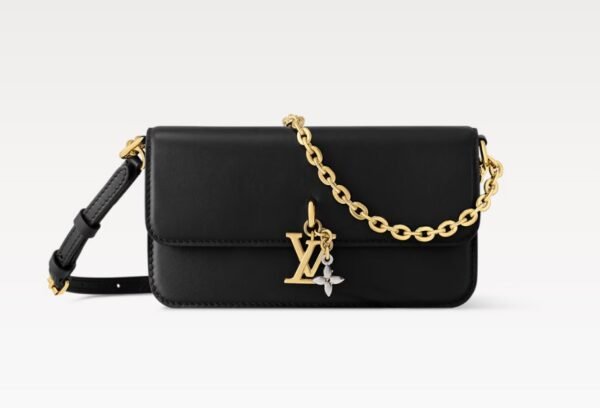 LV Bloom Wallet On Chain - Black