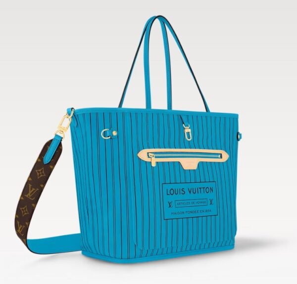Neverfull Bandoulière Inside Out MM Tote Bag - GastonBlue - Image 3