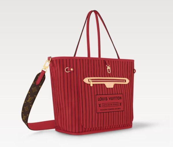 Neverfull Bandoulière Inside Out MM Tote Bag - SariRed - Image 3