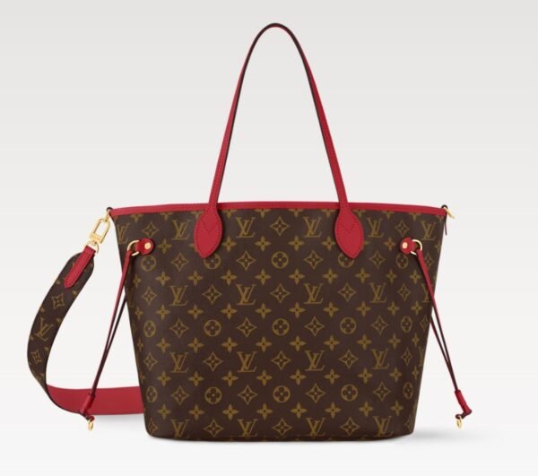 Neverfull Bandoulière Inside Out MM Tote Bag - SariRed - Image 4