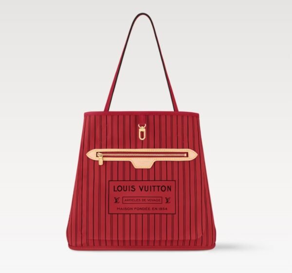 Neverfull Bandoulière Inside Out MM Tote Bag - SariRed - Image 5