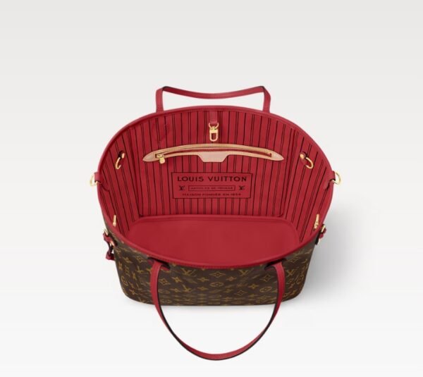 Neverfull Bandoulière Inside Out MM Tote Bag - SariRed - Image 6