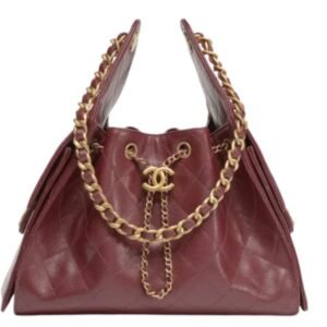 Chanel Hobo 25 Small Handbag Burgundy