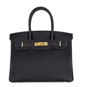 Hermes Craie Black Togo Leather Birkin 30cm  - Gold Hardware