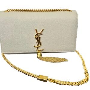 YSL Kate Tassel Chain Bag - White