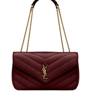 YSL Maroon Loulou Matelassé