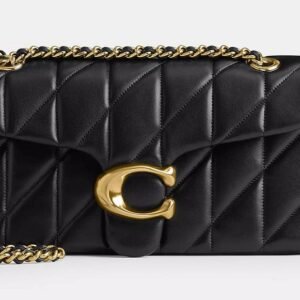 Tabby Shoulder Bag 26 With Pillow Quilting - Black/Gold