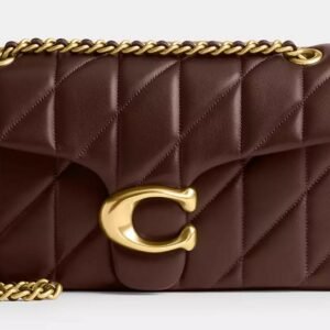 Tabby Shoulder Bag 26 With Pillow Quilting – Brown/Gold