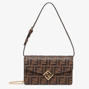 Fendi Diamonds Wallet on Chain Brown Black