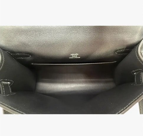 Hermes Kelly Pochette Black Swift leather PHW - Image 2