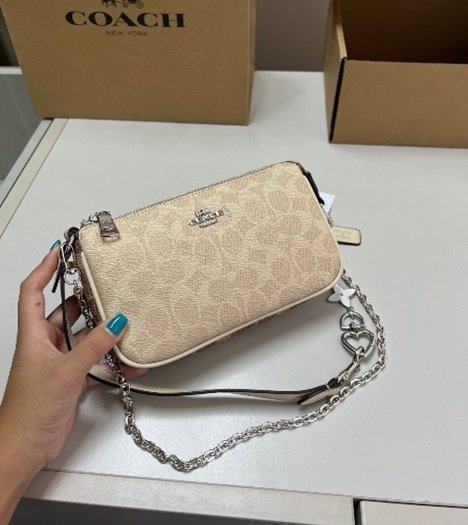 Coach Teri Mini Crossbody Bag In Signature Canvas - Beige