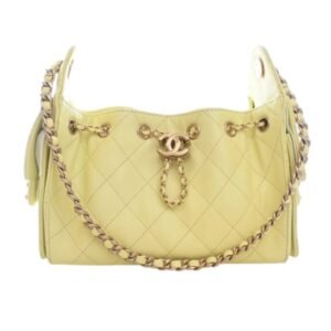 Chanel 25 Mini Handbag Grained Calfskin & Gold-Tone Metal Yellow