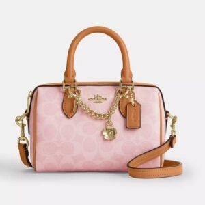 Coach Mini Rowan Crossbody Bag - Gold-PowderPink