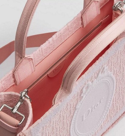 Dioramour Medium Dior Book Tote with Strap - Soupir Pink - Image 2