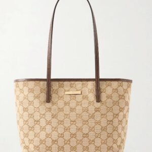 Gucci Leather Trimmed GG Supreme Canvas Tote