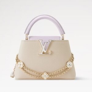 LV Capucines Mini Bag - Quartz White/Misty